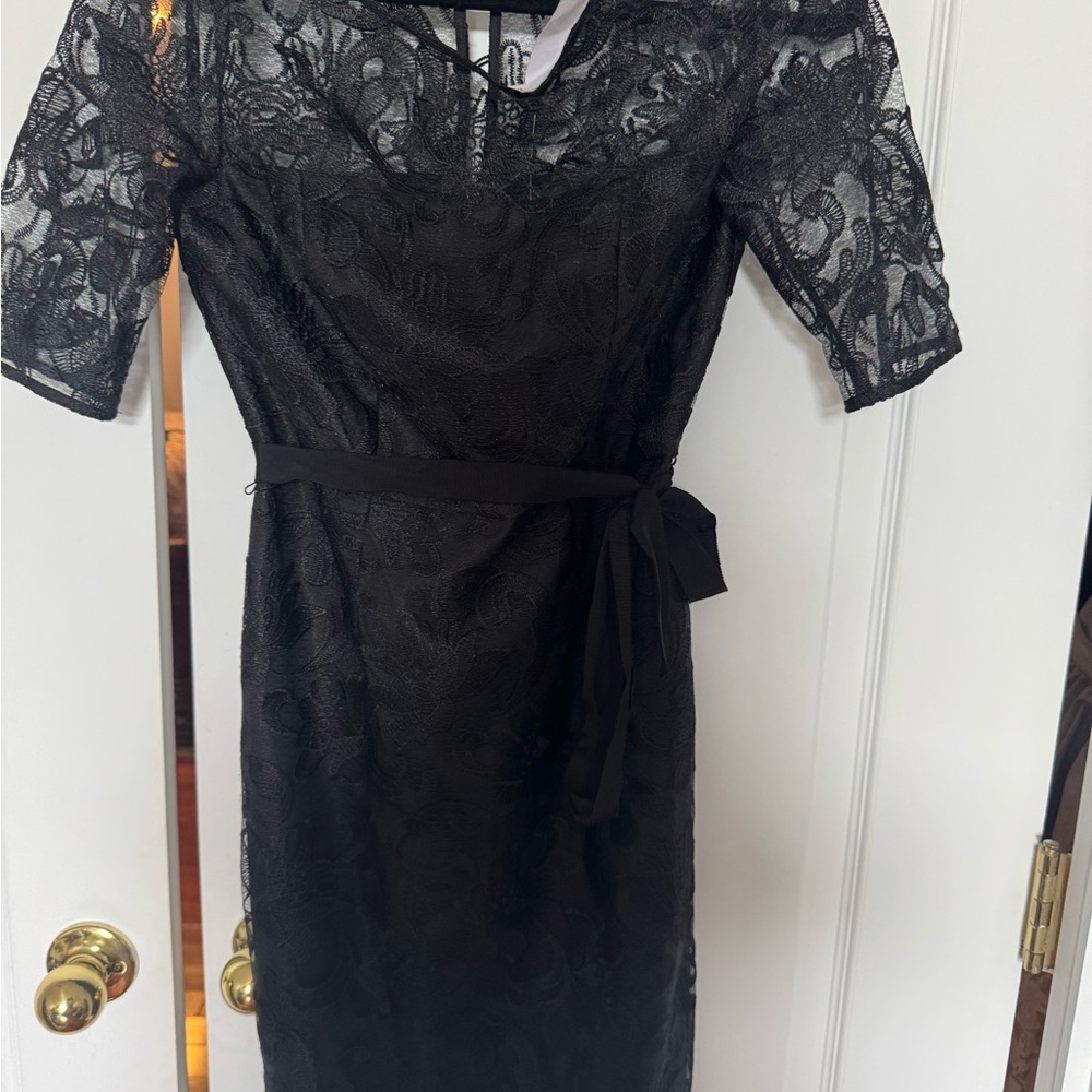 Adrianna Papell Elegant Black Lace Dress